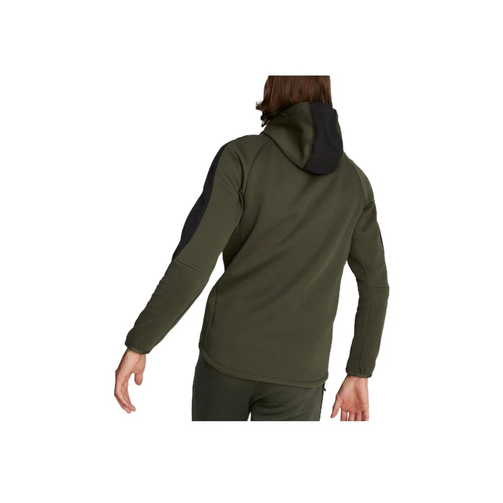 Puma Logo Print Zip-Up Hooded Jacket Men Outerwear Green 672386-70