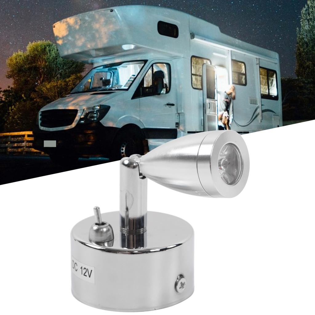 12V 3W LED Small Spotlight Warm White Swivel Reading Lamp Interior Lighting for RV Yacht Camper Trai