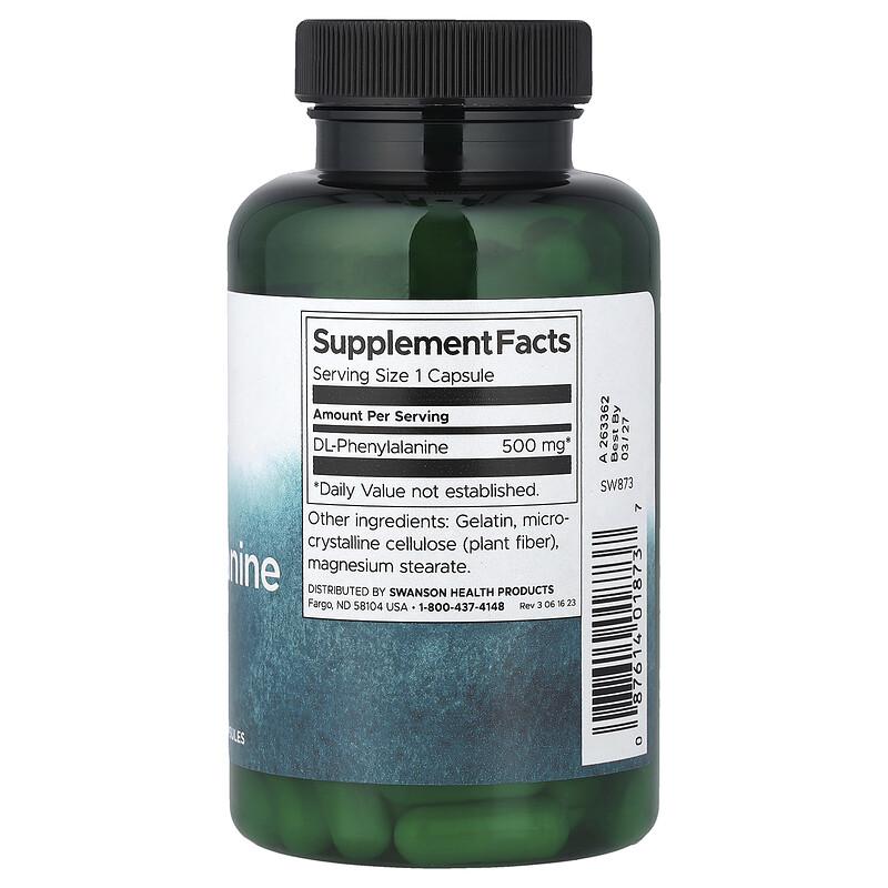 DL-Phenylalanine, 500 mg, 100 Capsules