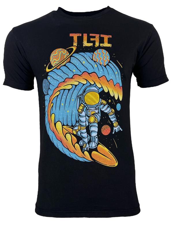 TLFI Unisex T-Shirt Astronaut Surfer Regular Fit Crew neck S