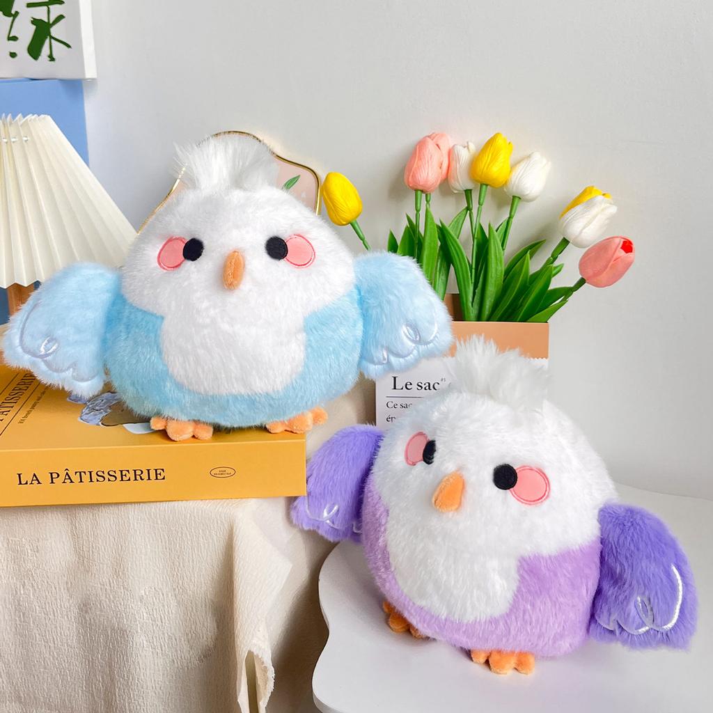 1018cm Flauschige Vogelpuppe Plüschtier Gefüllter Papagei Lila Schwarz Blau Grün Cartoon Tier Plüschtier Heimdeko Geschenk