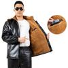 Leather Jacket and Pants Set: Fleece-Lined, Windproof, Waterproof, Oil-Resistant - Ideal for Drivers and Delivery Workers in Winter