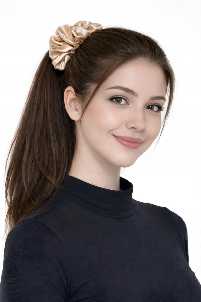 Satin Scrunchies Hair Tie Without Joints 13 Comfortable Beige