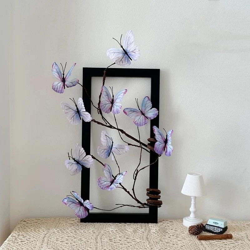 

1 комплект искусственных цветочных украшений для гостиной, имитация бабочки, цветок своими руками, доступно несколько вариантов фиолетовый