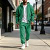 Men's Color Sweatshirt Set Casual Athletic Two Piece Outfit for Spring and Fall