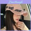 Trendy Pink American Washed Denim Baseball Cap For Women With Wide Brim Spring 2024