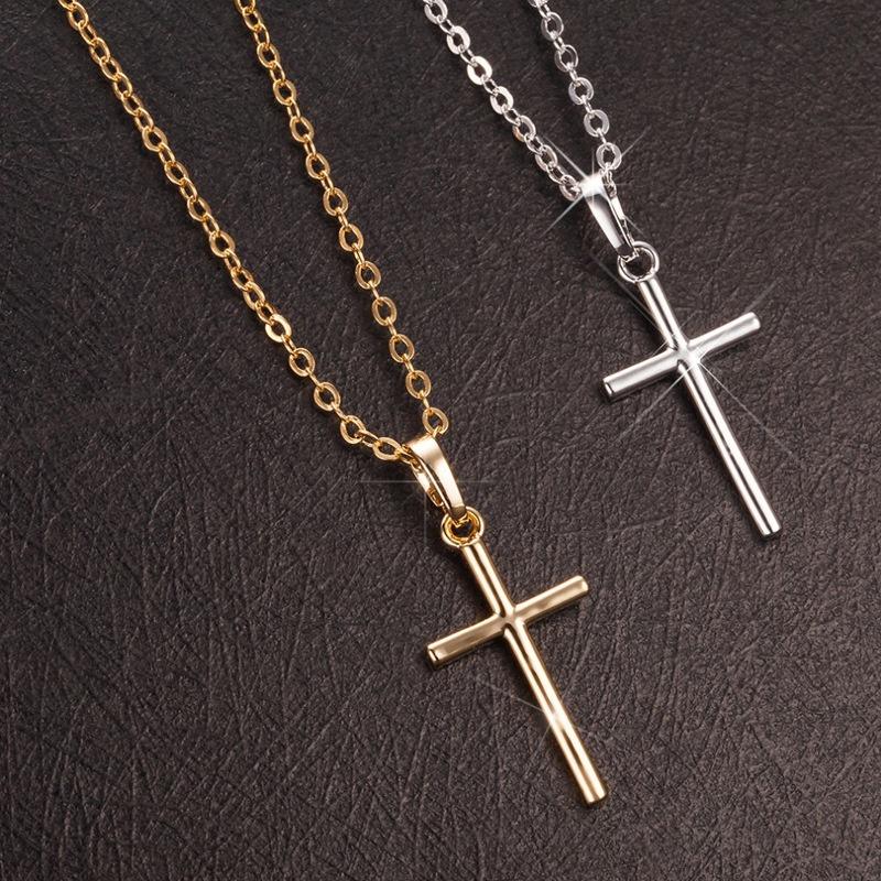 Vintage Cross Pendant Necklace For Men And Women Unique Alloy Chain Necklace