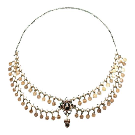 

Цепочка на талию с двухслойным дизайном, регулируемой пряжкой, золотой монетой, украшением в виде кисточки, украшением на талию, цепочкой на талию для танца живота золотистый