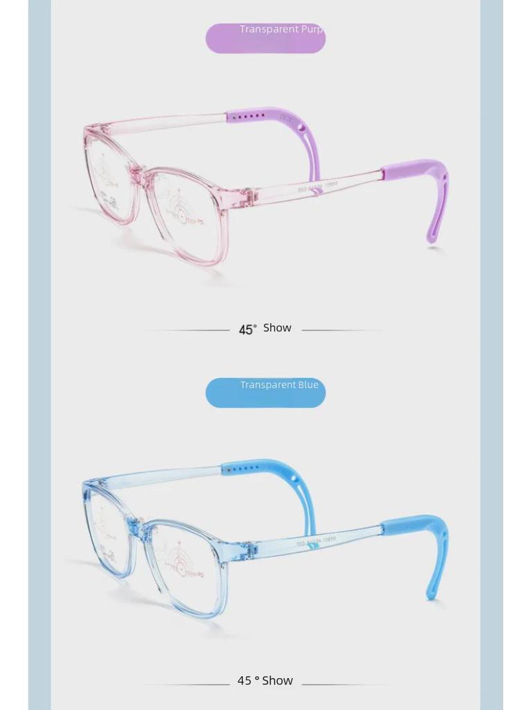 Adjustable Silicone Temple Myopia-Preventive Glasses Frame for Boys & Girls