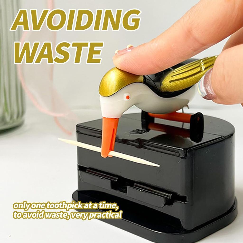 Creative Little Bird Toothpick Dispenser Holder Fun Woodpecker Holder Cute and Funny Bird Shape Toothpick Case for Kitchen