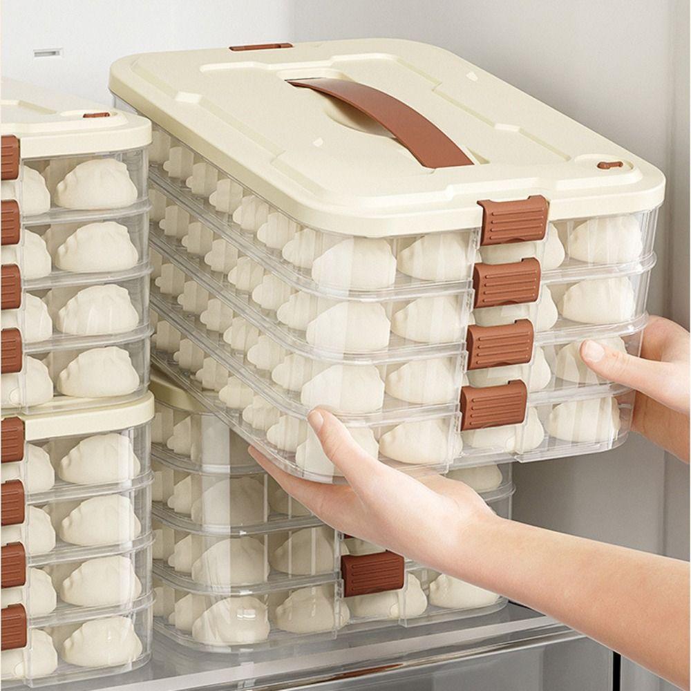 Multi-Layer Dumpling Storage Box Fresh Keeping 1/2/3/4/ Layers Freezer Box Large Capacity Sealed Food Storage Container