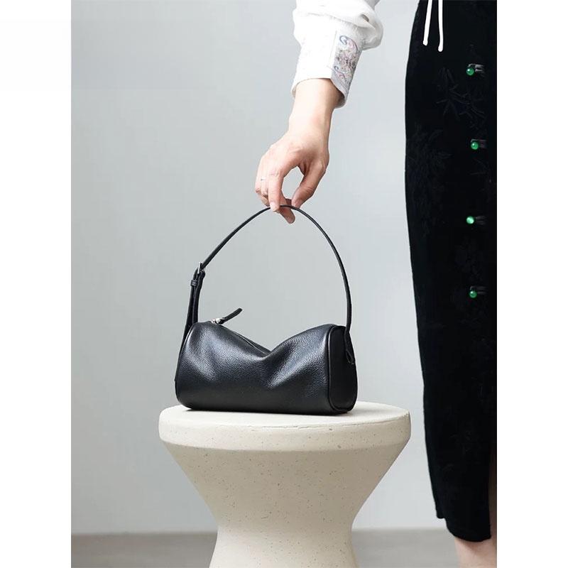 Weiche Ledertasche Damen Umhängetasche Verbesserte Schreibtischlampe Tasche Modische Trendige Zylindertasche Einzelne Schultertasche