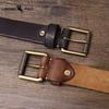 Handmade, Widened and Thickened Top-grain Cowhide Men's Leather Belt, American Retro Style, Pin Buckle Belt