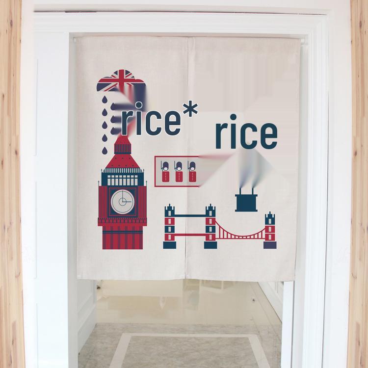 

Thick Cotton Linen Union Jack Curtain - Retro British Style Partition for Door Entrance 80x90 cm