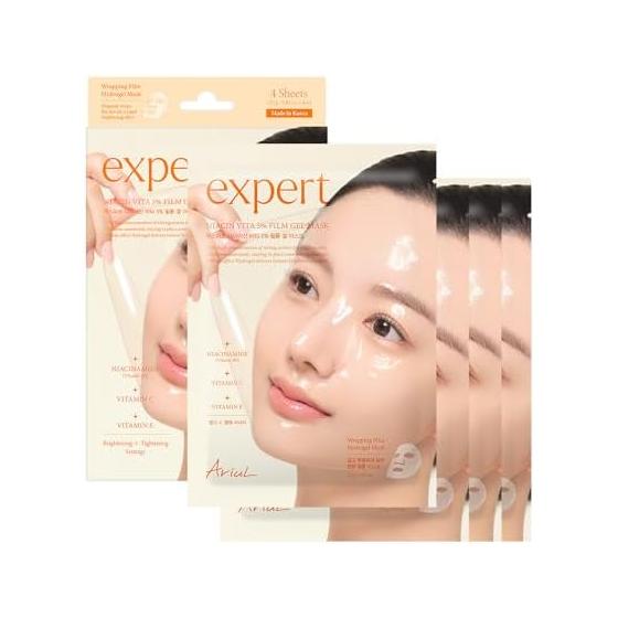 [Ariul] Expert Niacin Film Collagen Gel Mask, 4 Pieces, Tightness, Glossiness, High Moisturizing, Skin Texture Face Mask