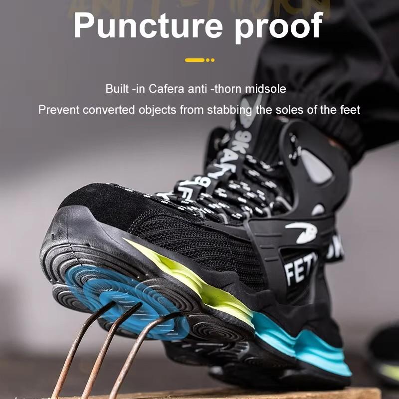 Fashion Work Boots Men Designer New Safety Shoes Men European Standard Steel Toe Shoes Anti-smash Anti-stab Indestructible Shoes