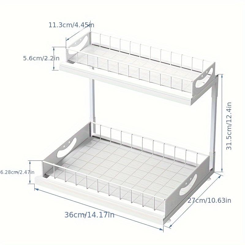 

2-Tier Pull Out Under Sink Organizer – Sliding Storage Shelves for Bathroom, Kitchen, Pantry & Closet Organization Rack белый