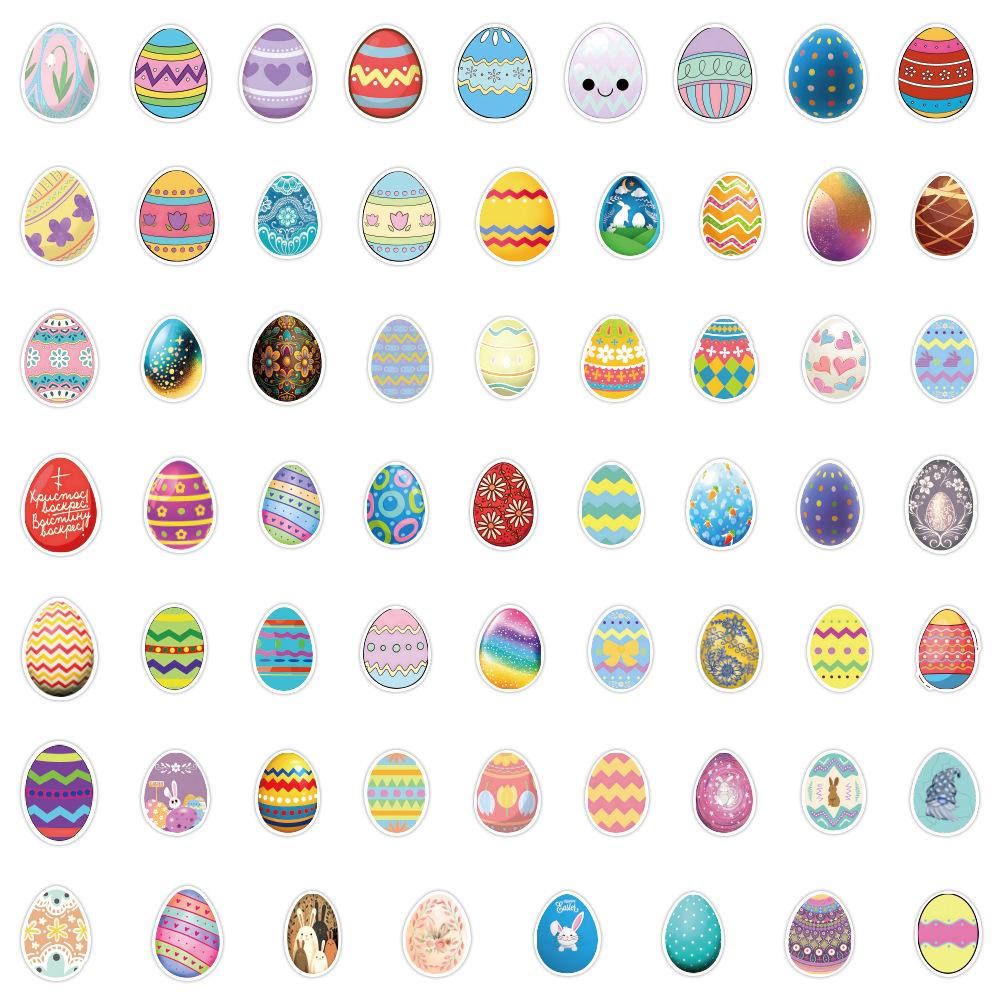 60 New Easter Easter Egg Graffiti Stickers Decorate Car Mobile Phone Stickers Creative Hand Note Stickers