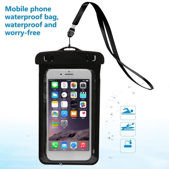 1 Set Phone Dry Bag Touchscreen Anti-scratch Waterproof Shockproof PVC Beach Camping Waterproof Phone Bag Water Sports