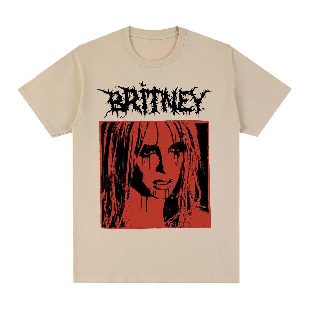 2026 Summer Britney Spears Metal Rock Graphic Tshirt Men Women Fashion Hip Hop T Shirts Vintage Short Sleeve Tee Oversized Y2k