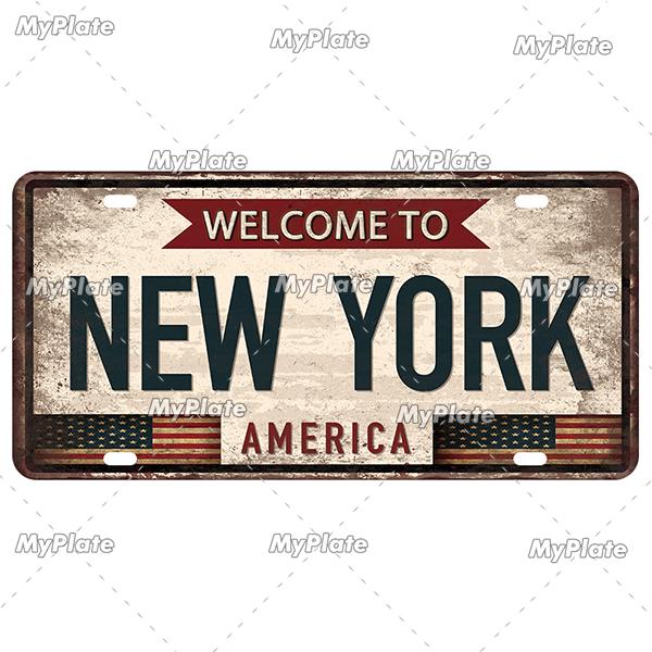 [MyPlate] Country City Style 15x30CM Plate Vintage Metal Sign Plaque Tin Sign Man Cave Decoration Bar Sign Club Poster Gift