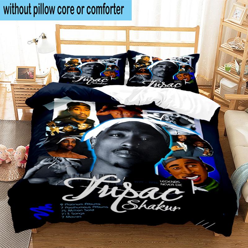 3PCS Rap Legend In Blue 3pcs Bedding,Including 3PCS Duvet Cover And 2pcs Pillowcases Perfect for Christmas,Ideal for Bedroom, Dormitory