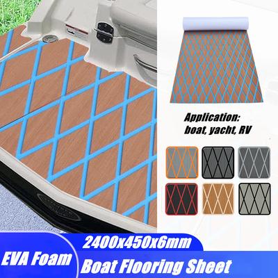 2400X450X6mm EVA Schaumstoff Deckbelag Anti-Rutsch Bootsdeck Selbstklebend Yacht Bodenbelag Pad Anti-Ermüdungsmatte Luxus Rautenform