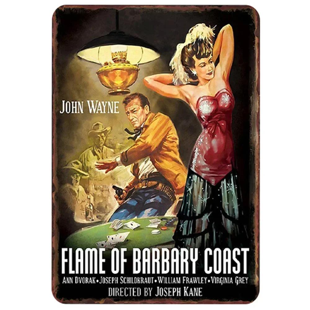 Καουμπόι Τζον Γουέιν Vintage Shabby Chic Metal Λευκοσίδηρος Ταινίες με αφίσα Μεταλλικές σιδερένιες επιγραφές Ρετρό Παμπ Μπαρ Κινηματογράφου Διακόσμηση τοίχου 20x30 εκ.