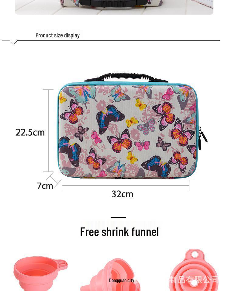 60-Grid Storage Bag for Diamond Painting Drills with Bottles and Dotting Tool Kit