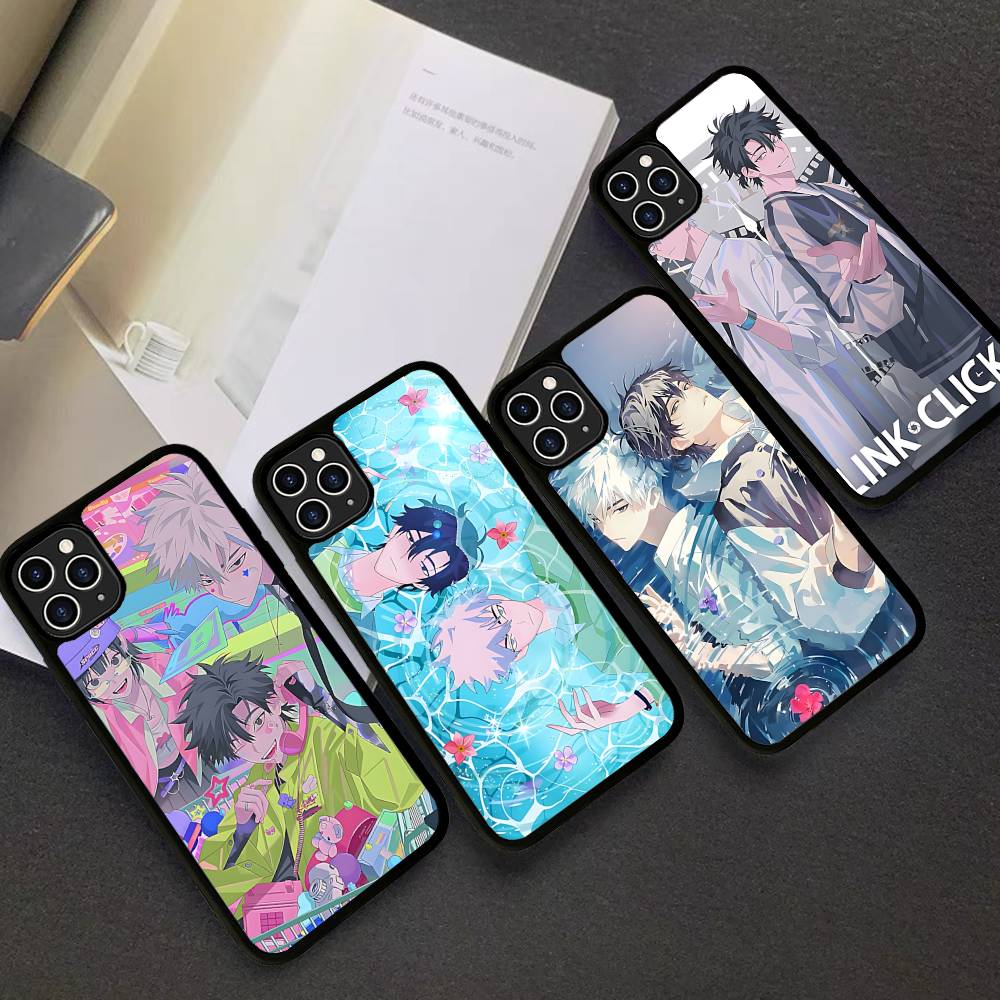 Healing Anime L-Link C-Click PC+TPU Phone Case For IPhone 17 16 15 14 13 12 11 Pro Max Plus Kawaii Cartoon Cover