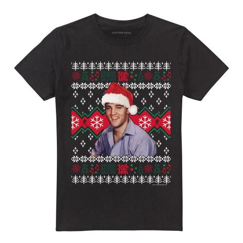 Elvis Presley Unisex Adult Ugly Christmas Sweater T-Shirt