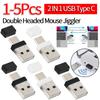 1-5Pcs Double Headed Mouse Jiggler USB Type C 2 In 1 Undetectable Mouse Shaker Driver-Free Plug and Play Automatic Mouse Wiggler