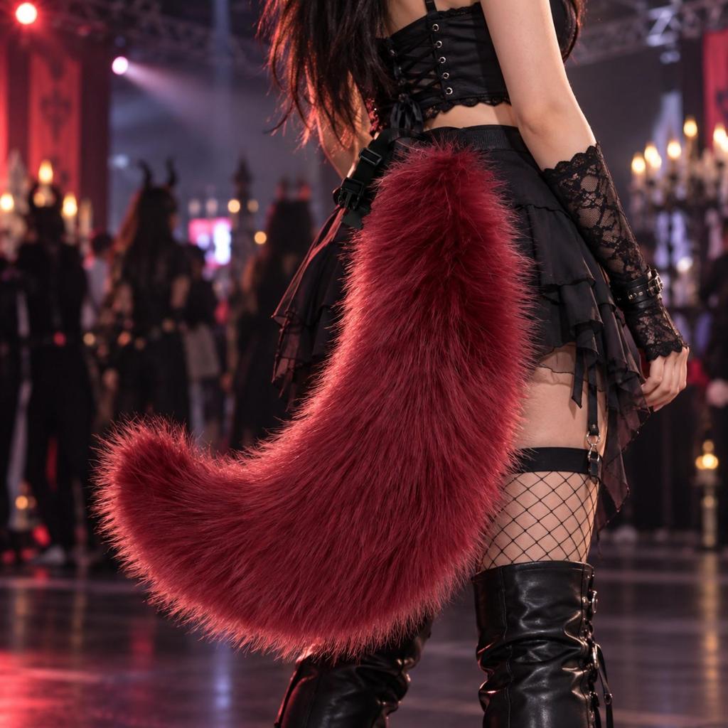 Voluminous Furry Fox Tail with Secure Belt Clip for Cosplay Costume Party Animal Roleplay Fun