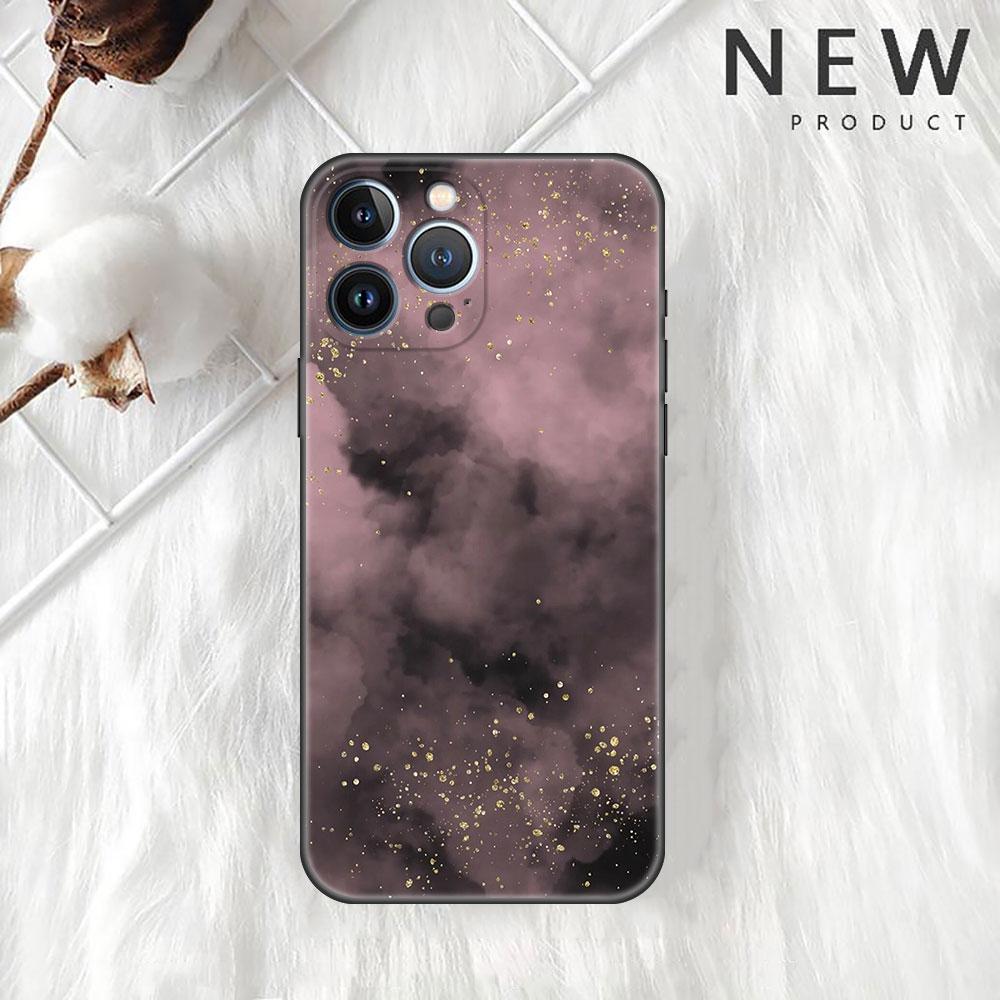 Case For Apple iPhone 11 13 12 14 Pro 7 Plus XR X XS Max 6 6S 13Pro SE 2022 Black Silicone Phone Funda Marble Pattern