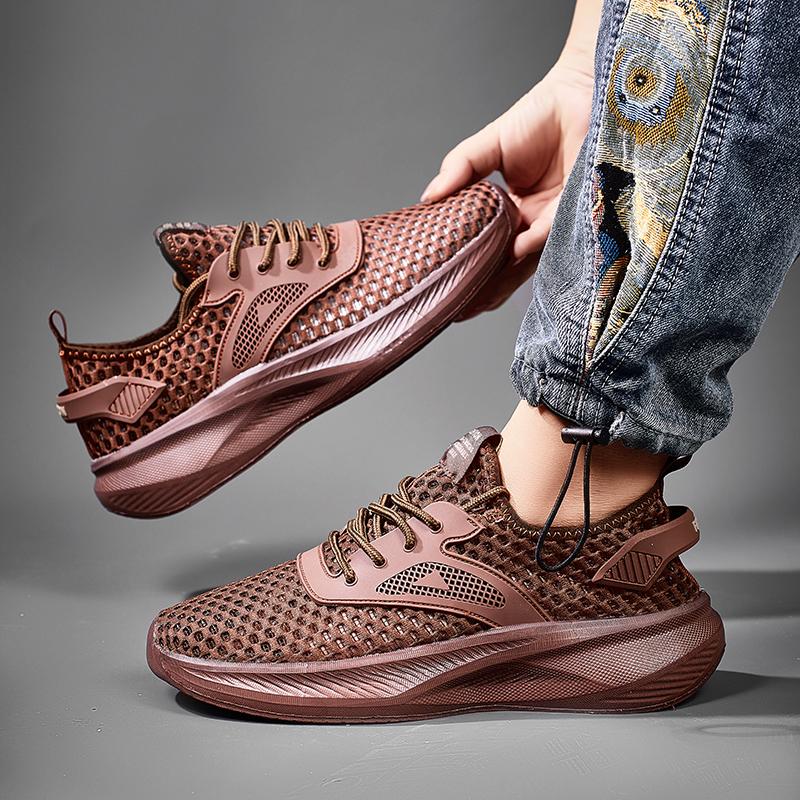 Fashion 2025 Men Shoe New Men's Green Mesh Breathable Summer Lightweight Comfortable Laceless Driving Casual Shoes Mascus