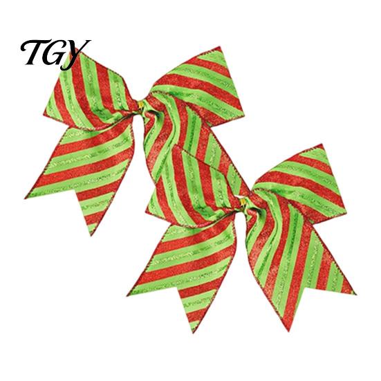 Reusable Seasonal Party Supplies 2Pcs Christmas Polka Dot Bow Decor, European Style Ribbon Ornament for Tree Topper Decorations Gift Box Wreath,
