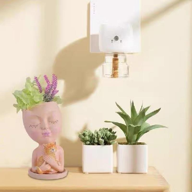 Boy and Puppy Succulent Pot Mold for DIY Concrete Flower Pots Resin Mold Pen Holder Resin Mold Desktop Decoration Home