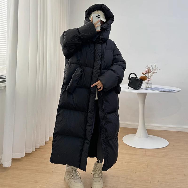 Fashion Thickened Long Down Jacket Women's and Women's 2025 Winter New Hooded Warm Jacket Big Quilt