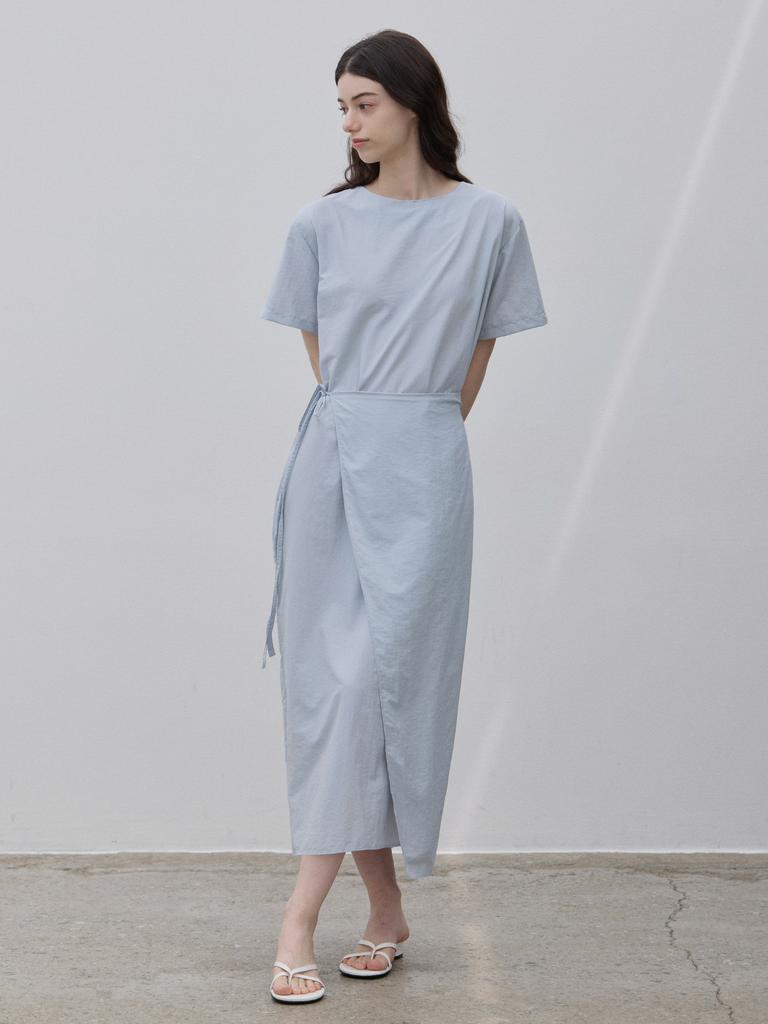 Le Studio Wrap-Style Long Dress 2 Colors