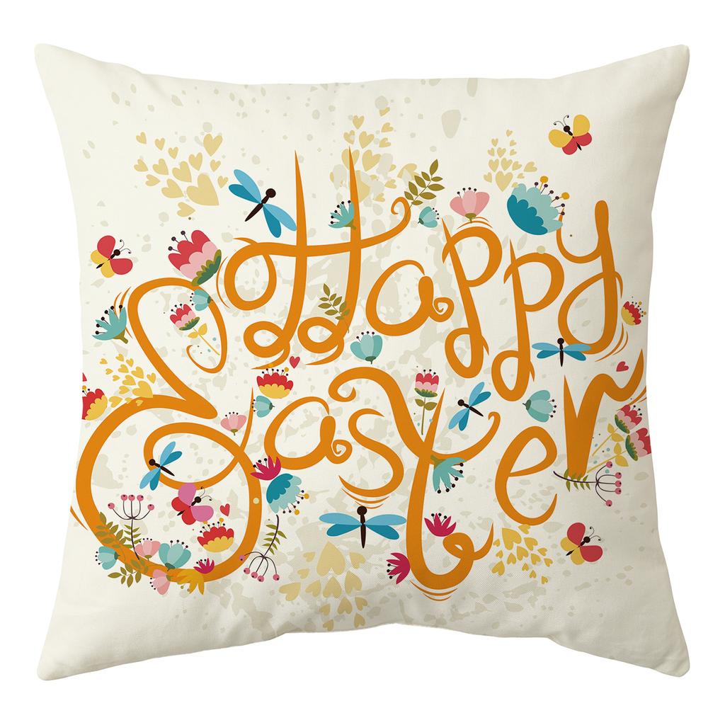 New Easter Pillowcase Square Peach Skin Printed Pillowcase Homewares