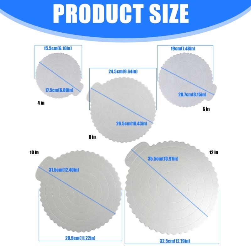 Set of 5 Nonslip Plastic Cake Stands with Textured Bottom ABS Texture for Firm Cake Positioning During Parties and Event