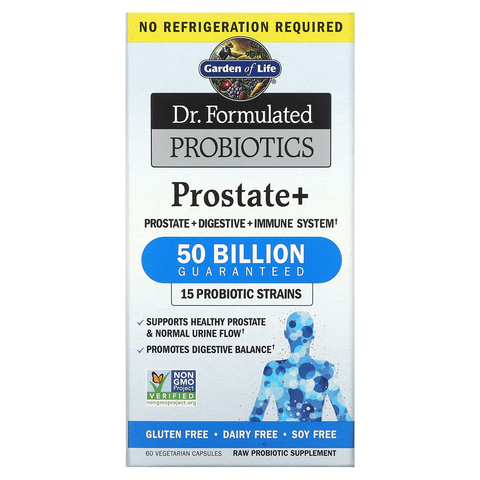 

Garden of Life, Пробіотики, розроблені доктором, Prostate+, 60 овочевих капсул