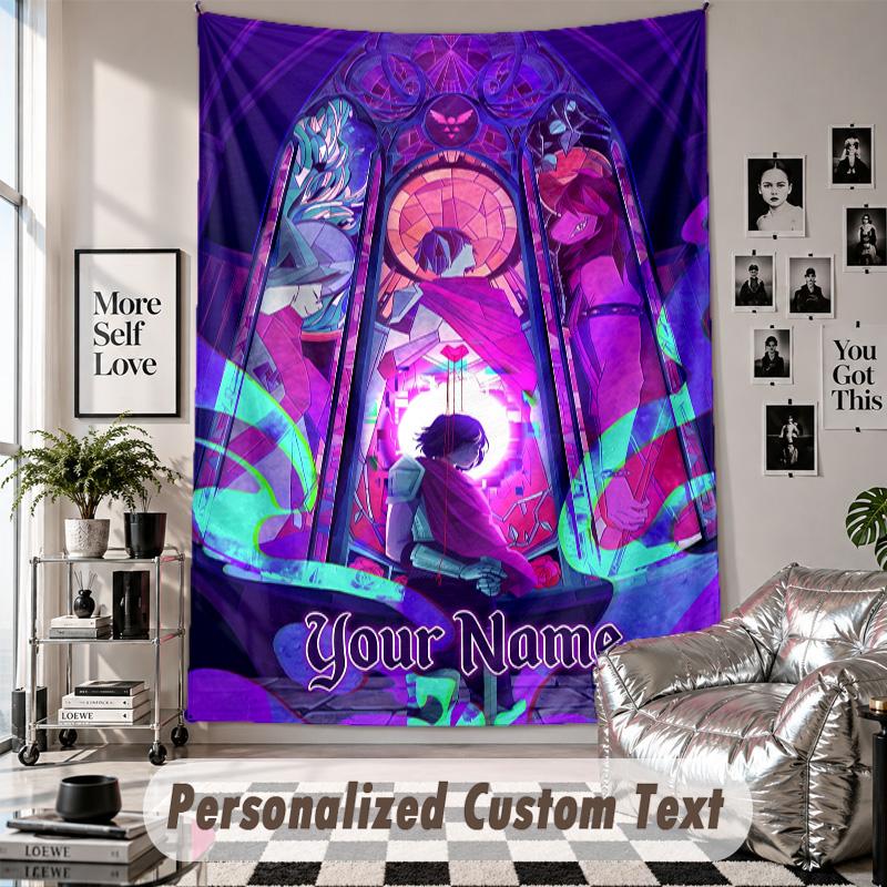 Custom Tapestry Wall Hanging, Undertale Personalized Name Text Home Wall Decor