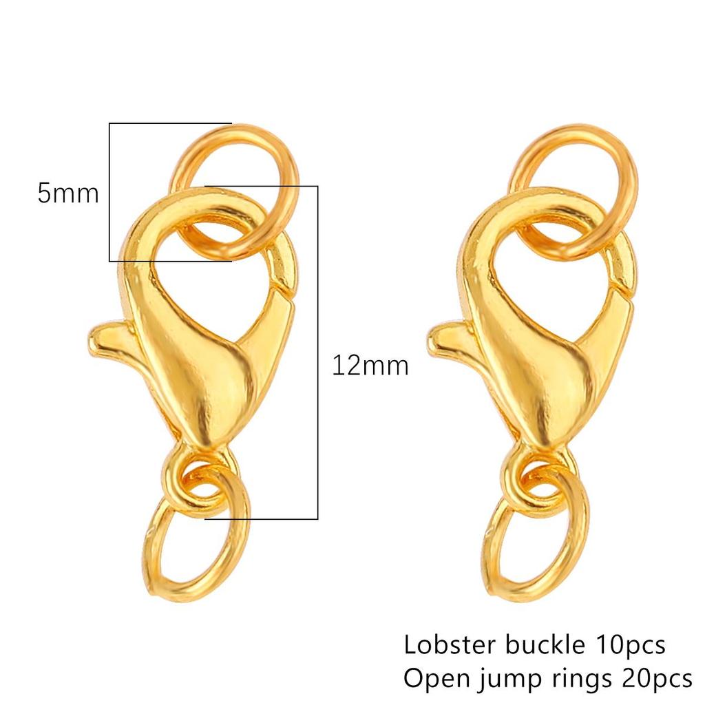 10Pcs DIY Jewelry Alloy Lobster Buckle, High-Quality Keychain Buckle, Handmade Accessory Single Circle Connection Buckle