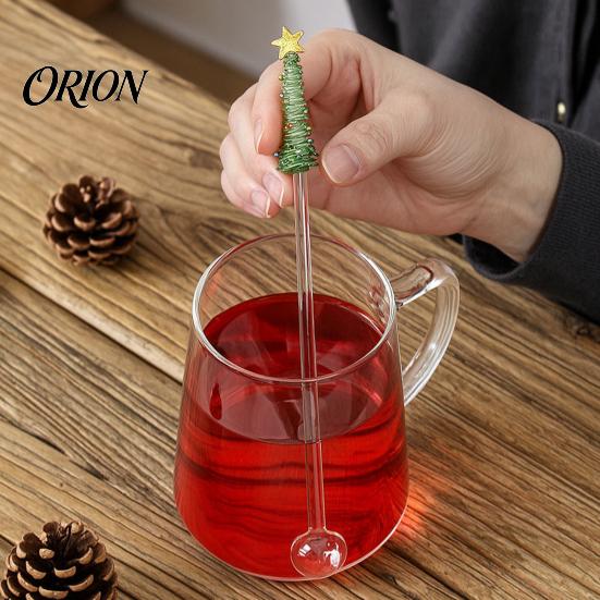Small Souvenir for Christmas Event Glass Stirring Stick/Spoon, Handmade Tree Topper Decor, Heat Resistant Durable Drinkware Stirrer Decorative Swizzle