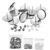 150Pcs/lot 8-25mm Stainless Steel Blank Cabochons Earring Studs With EarPlugs Silicone Earplug Ear Back For DIY Jewelry Making