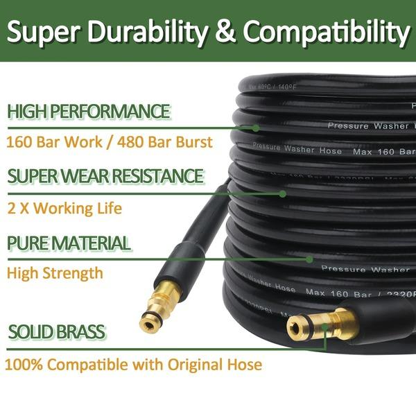 6~15 Meters High Pressure Washer Hose Pipe Cord Car Washer Water Cleaning Extension Hose Water Hose for Karcher Pressure Cleaner