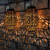 Solar Lanterns Hanging Solar Lights Outdoor with Handle Metal Waterproof Decorative Solar Garden Lights for Patio Porch Pathway
