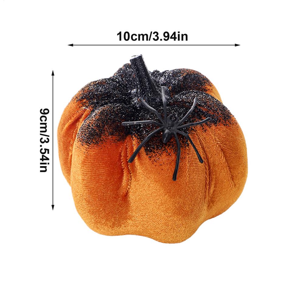 

Glitter Pumpkin Decor Halloween Pumpkin Spider Decor 3D Figures Prop Velvet Decoration For Window Table Outside House Offices оранжевый
