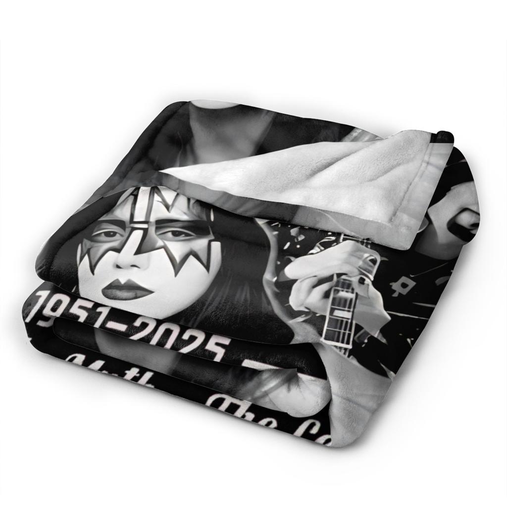 Ace Frehley RIP 1951-2025 Wool Blankets Kiss Band Custom Throw Blankets for Home 200x150cm Rug Piece,